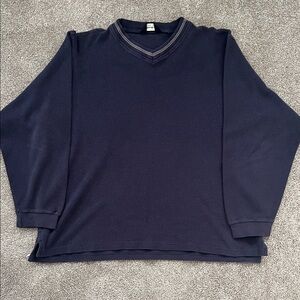 Eddie Bauer Men's Navy V-Neck Sweater